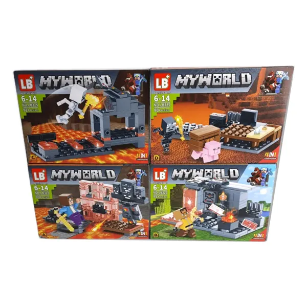 Конструктор LB+ Майнкрафт Minecraft My World NO.LB325-1 Набор из 8 шт. (два вида по 4шт.)