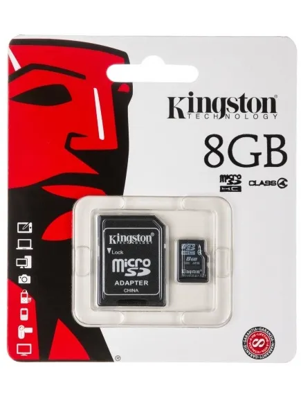Карта памяти Kingston 8 Gb с адаптером