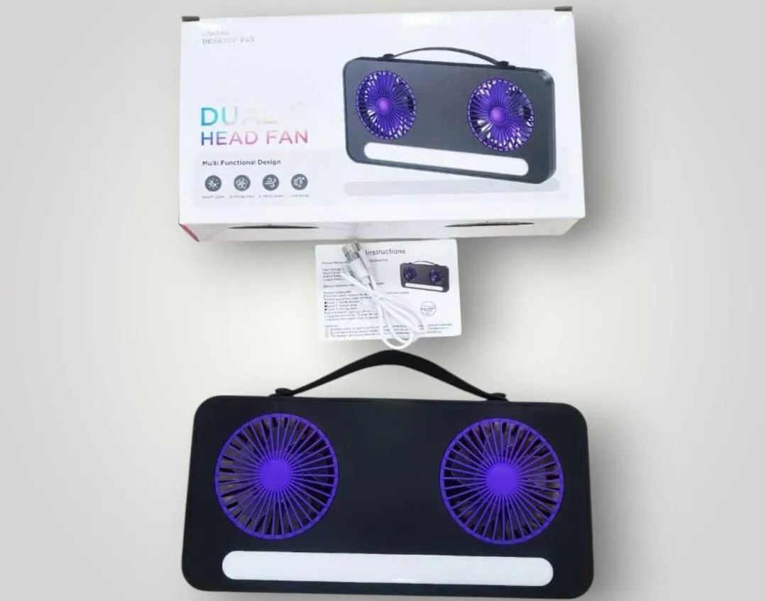  Портативный настольный вентилятор ночник Dual Head Fan