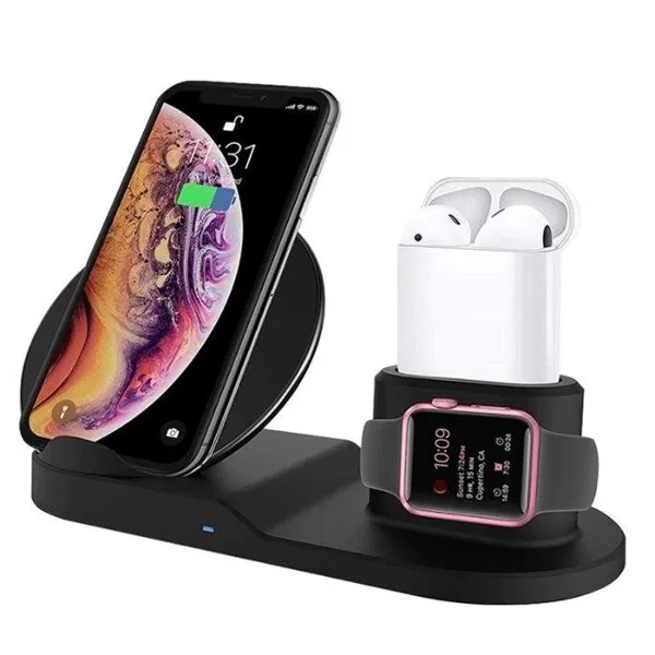Беспроводная зарядная станция Fast Charge для Iphone, Airpods, Apple watch